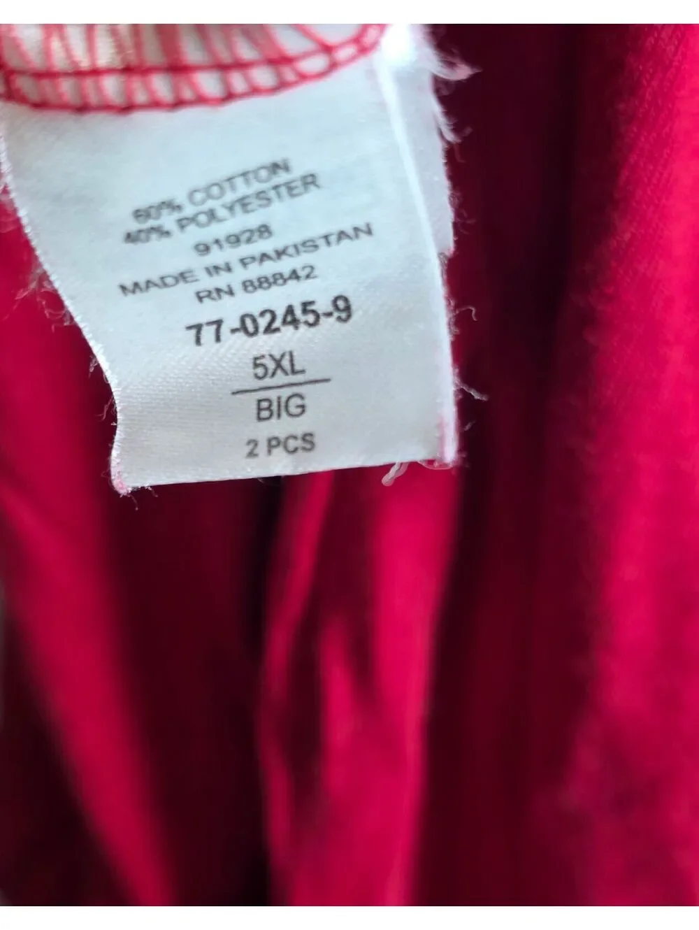 KINGSIZE King Size Mens Big Tall Pants 5X 5XL Pull On Red POckets Lounge Stretch